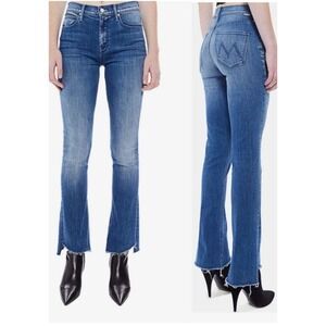 Mother The Runaway Step Fray Flair Jeans 31 Medium Wash Fray Hem